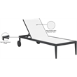 Meridian Furniture Nizuc Off White Outdoor Patio Mesh Chaise Lounge Chair