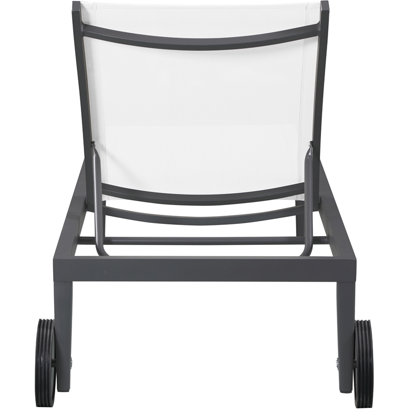 Meridian Furniture Nizuc Off White Outdoor Patio Mesh Chaise Lounge Chair