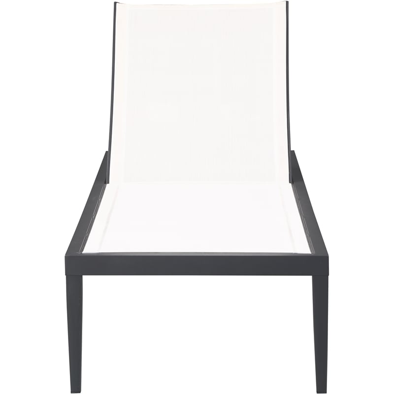 Meridian Furniture Nizuc Off White Outdoor Patio Mesh Chaise Lounge Chair