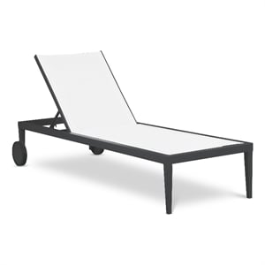Meridian Furniture Nizuc Off White Outdoor Patio Mesh Chaise Lounge Chair