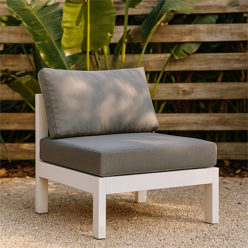 Meridian Furniture Nizuc Grey Outdoor Patio Armless Chair