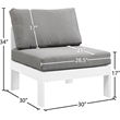 Meridian Furniture Nizuc Grey Outdoor Patio Armless Chair