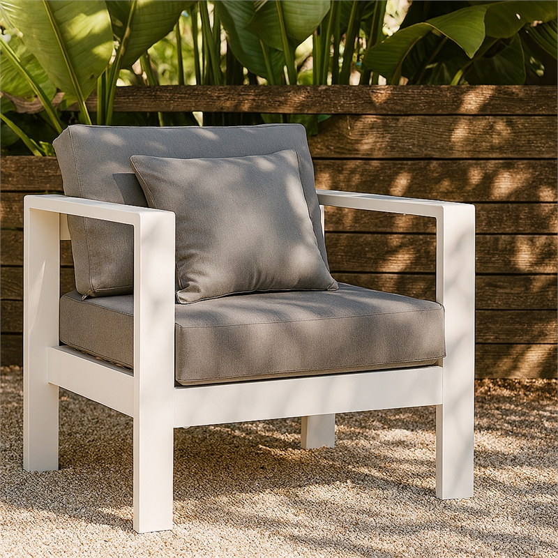 Meridian Furniture Nizuc Grey Outdoor Patio Arm Chair
