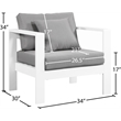 Meridian Furniture Nizuc Grey Outdoor Patio Arm Chair