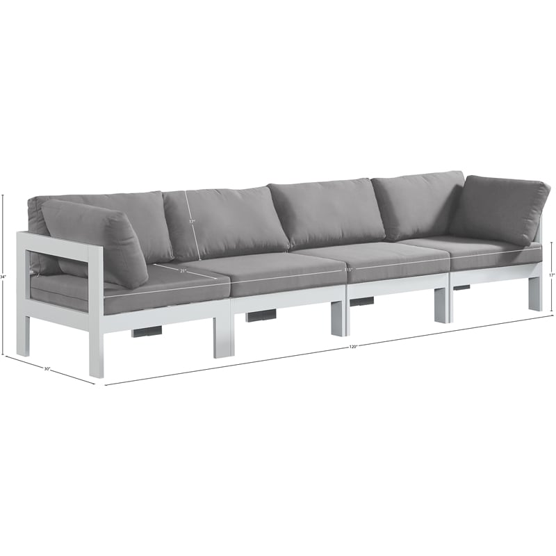 Meridian Furniture Nizuc Grey Outdoor Patio Modular Sofa