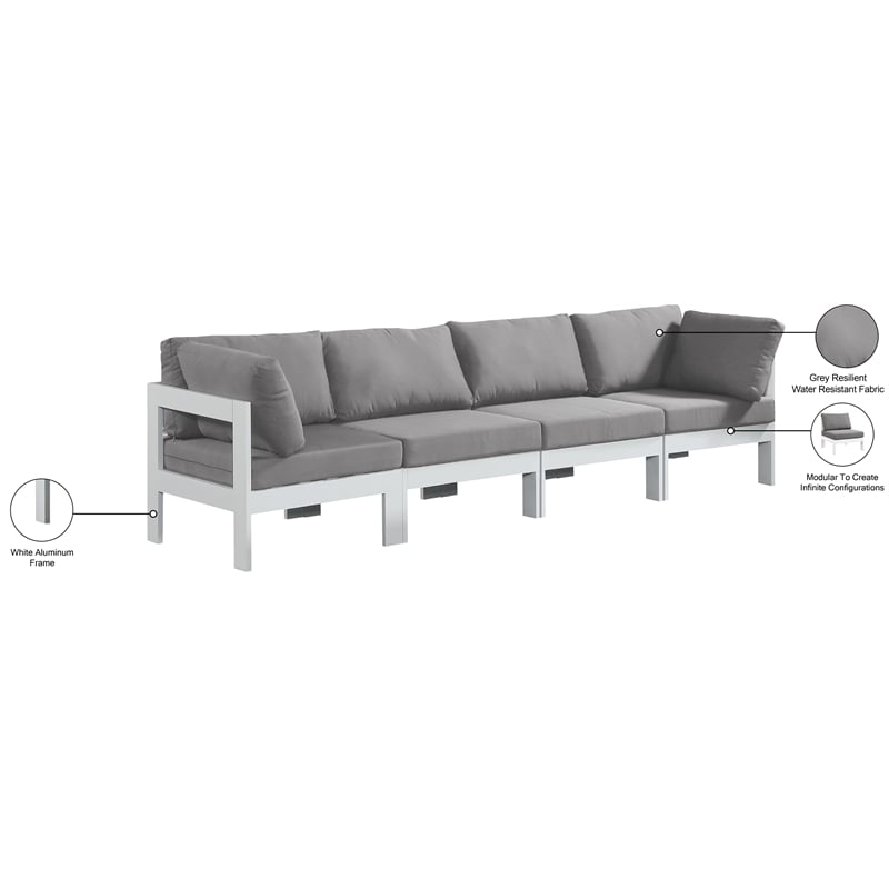 Meridian Furniture Nizuc Grey Outdoor Patio Modular Sofa