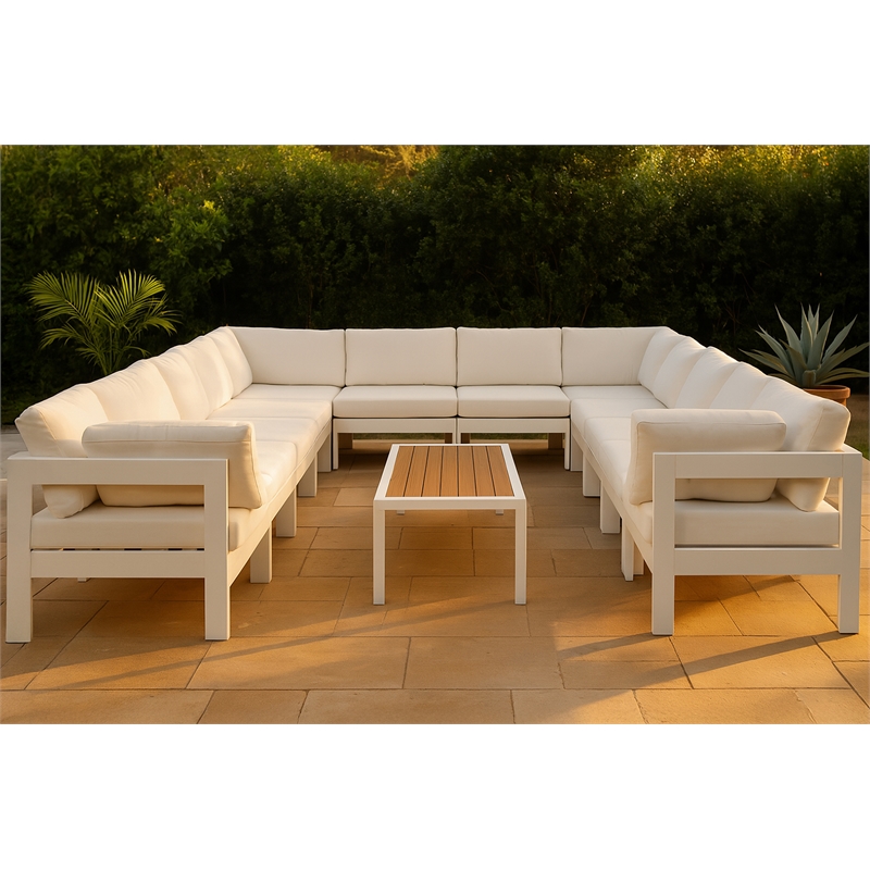 Meridian Furniture Nizuc White Outdoor Patio Modular Sectional