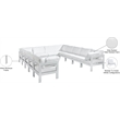 Meridian Furniture Nizuc White Outdoor Patio Modular Sectional