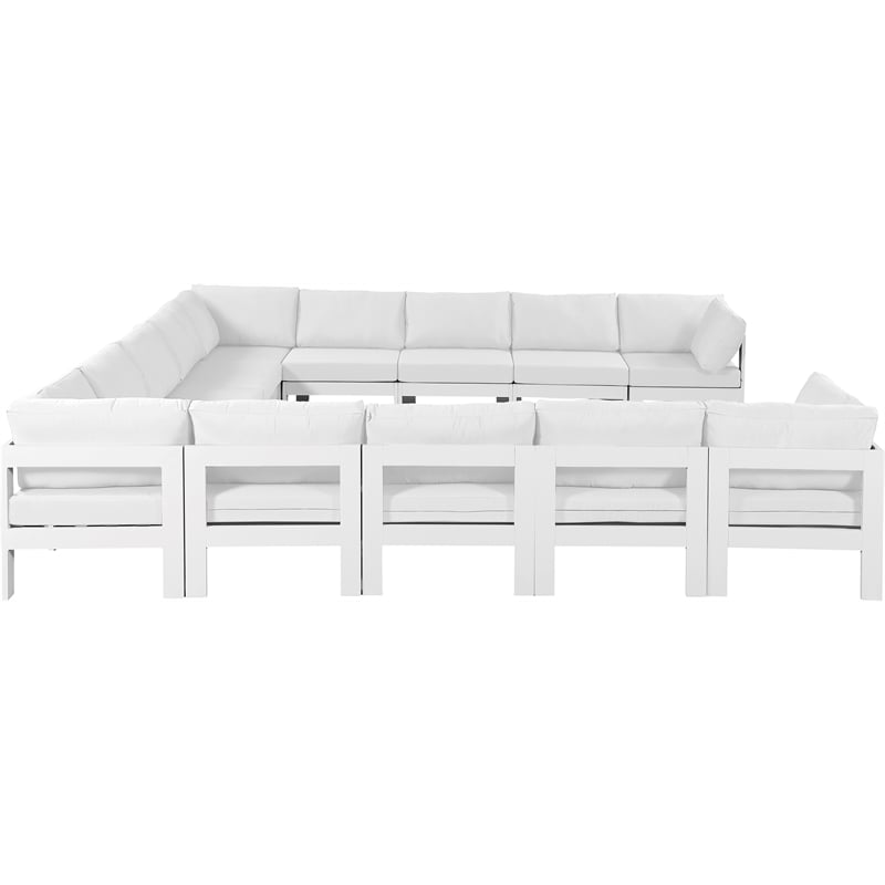 Meridian Furniture Nizuc White Outdoor Patio Modular Sectional