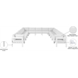 Meridian Furniture Nizuc White Outdoor Patio Modular Sectional