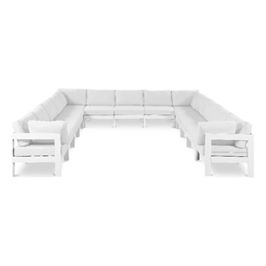 Meridian Furniture Nizuc White Outdoor Patio Modular Sectional