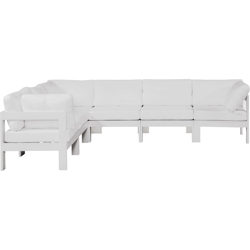Meridian Furniture Nizuc White Outdoor Patio Modular Sectional