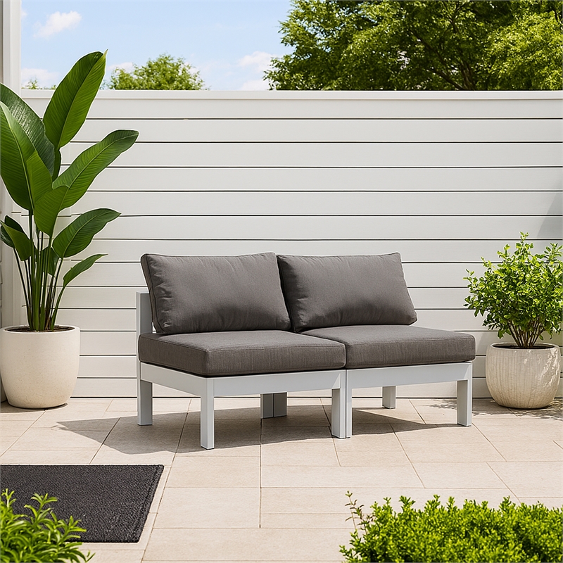 Meridian Furniture Nizuc Grey Outdoor Patio Modular Sofa