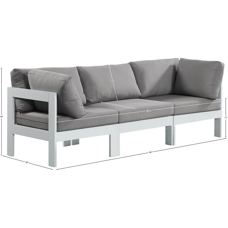 Meridian Furniture Nizuc Grey Outdoor Patio Modular Sofa