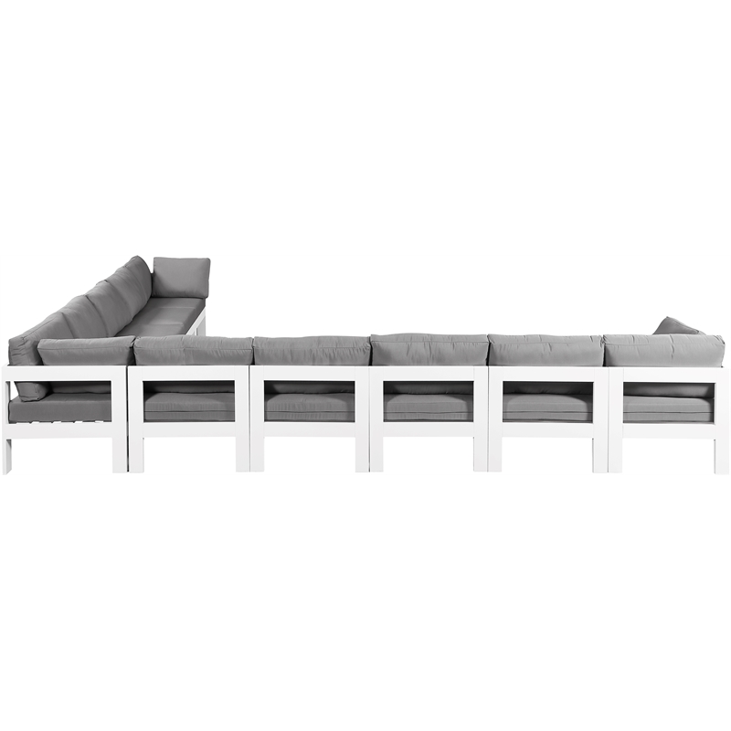 Meridian Furniture Nizuc Grey Outdoor Patio Modular Sectional