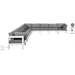 Meridian Furniture Nizuc Grey Outdoor Patio Modular Sectional