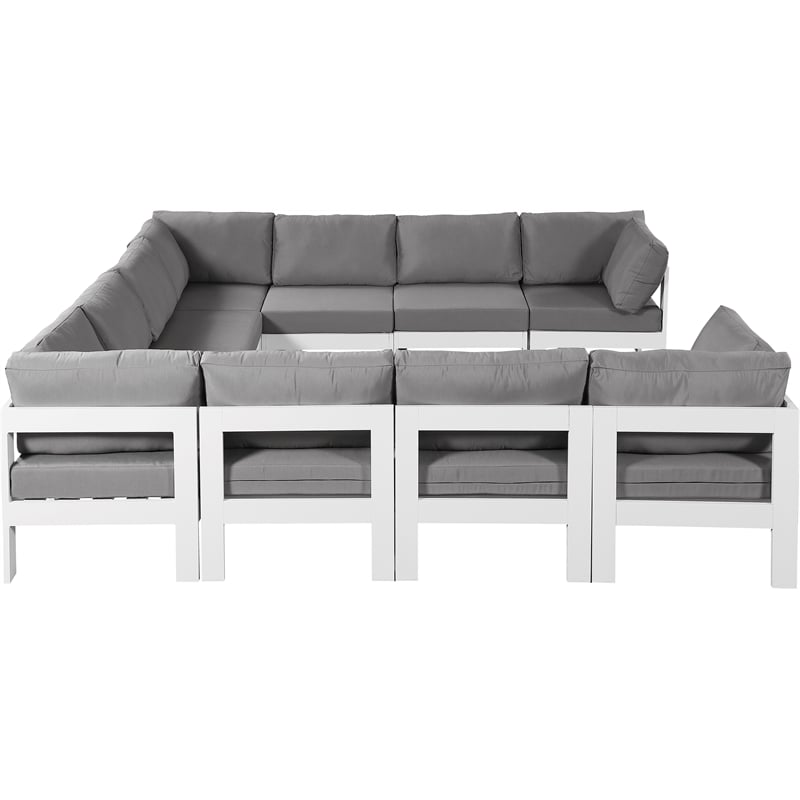 Meridian Furniture Nizuc Grey Outdoor Patio Modular Sectional