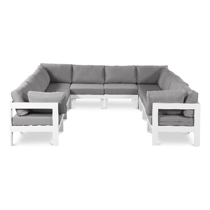 Meridian Furniture Nizuc Grey Outdoor Patio Modular Sectional