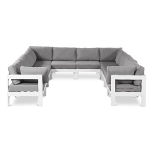 Meridian Furniture Nizuc Grey Outdoor Patio Modular Sectional