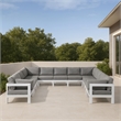 Meridian Furniture Nizuc Grey Outdoor Patio Modular Sectional