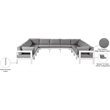 Meridian Furniture Nizuc Grey Outdoor Patio Modular Sectional