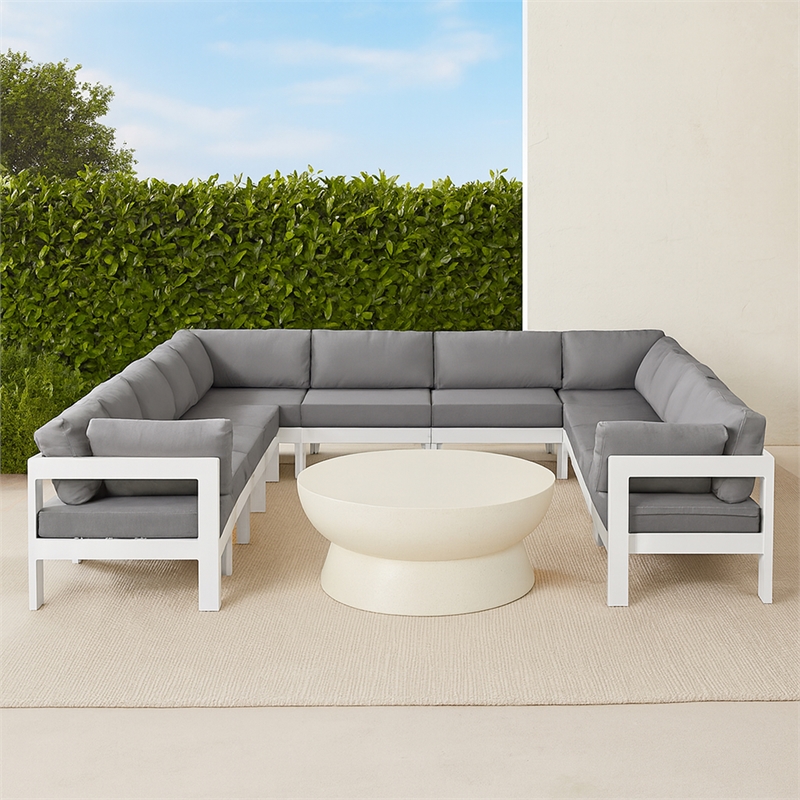 Meridian Furniture Nizuc Grey Outdoor Patio Modular Sectional