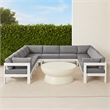 Meridian Furniture Nizuc Grey Outdoor Patio Modular Sectional