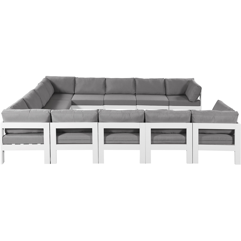 Meridian Furniture Nizuc Grey Outdoor Patio Modular Sectional
