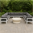 Meridian Furniture Nizuc Grey Outdoor Patio Modular Sectional