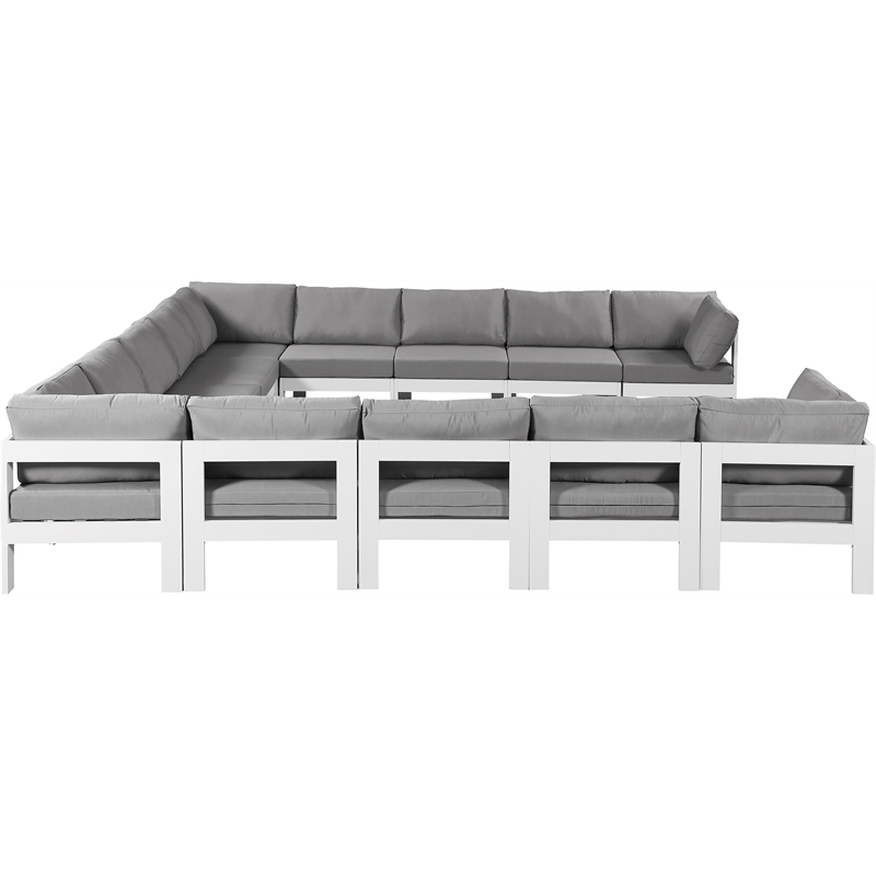 Meridian Furniture Nizuc Grey Outdoor Patio Modular Sectional