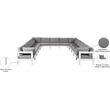 Meridian Furniture Nizuc Grey Outdoor Patio Modular Sectional