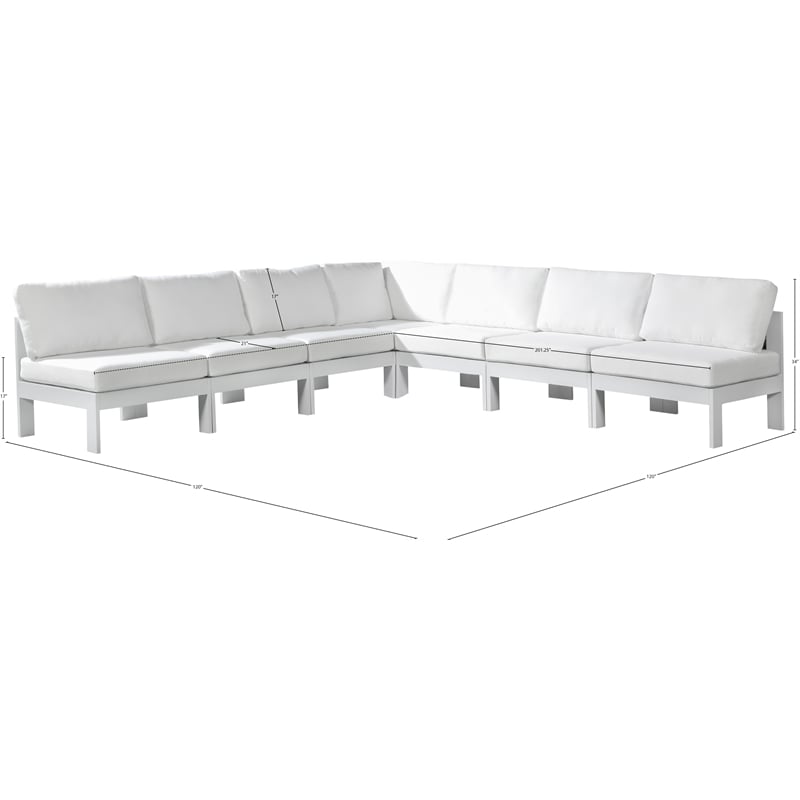 Meridian Furniture Nizuc White Outdoor Patio Modular Sectional