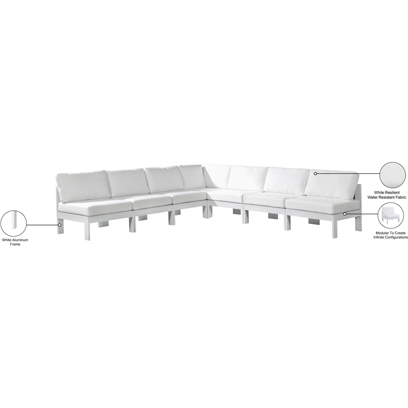 Meridian Furniture Nizuc White Outdoor Patio Modular Sectional