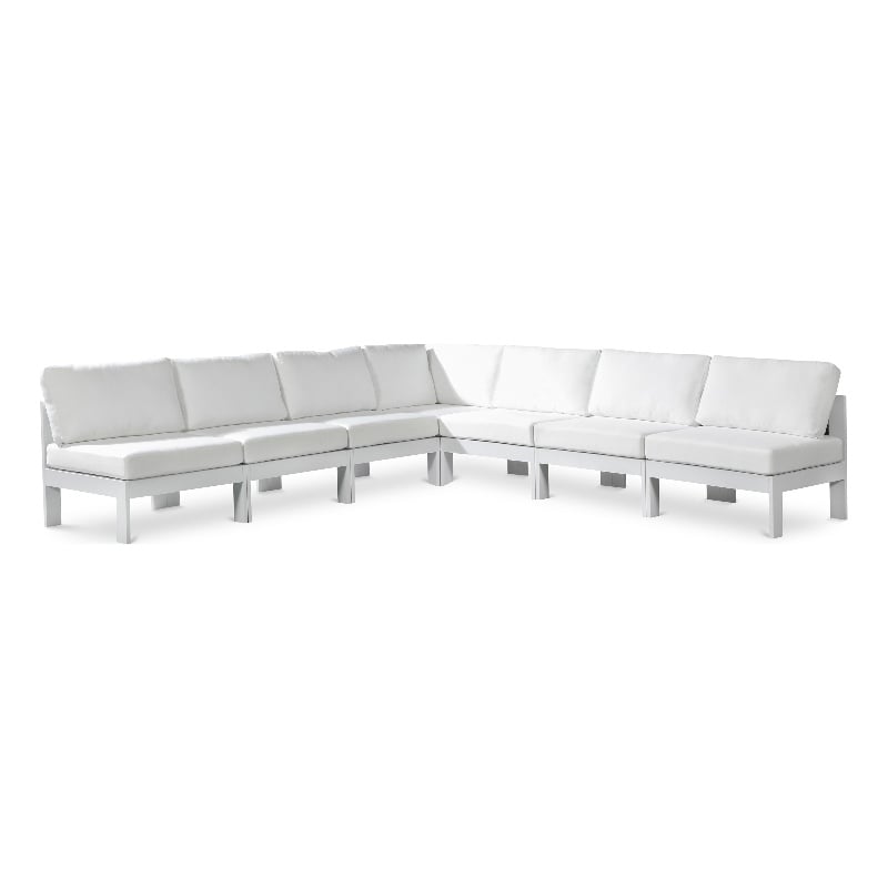 Meridian Furniture Nizuc White Outdoor Patio Modular Sectional