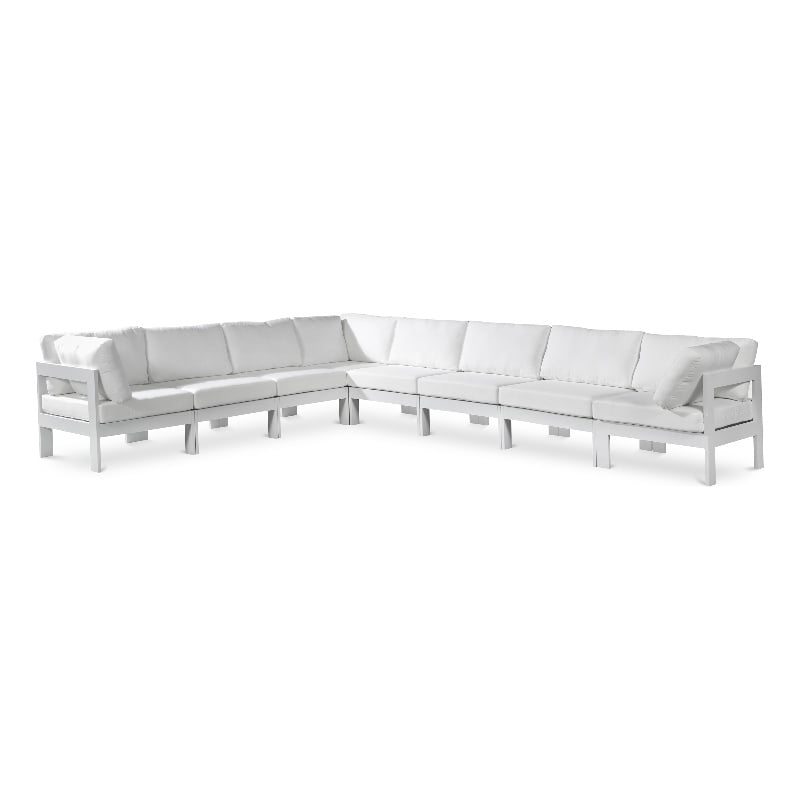 Meridian Furniture Nizuc White Outdoor Patio Modular Sectional