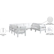 Meridian Furniture Nizuc White Outdoor Patio Modular Sectional