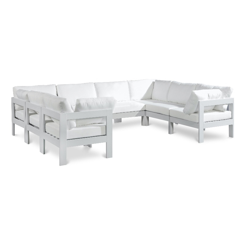 Meridian Furniture Nizuc White Outdoor Patio Modular Sectional