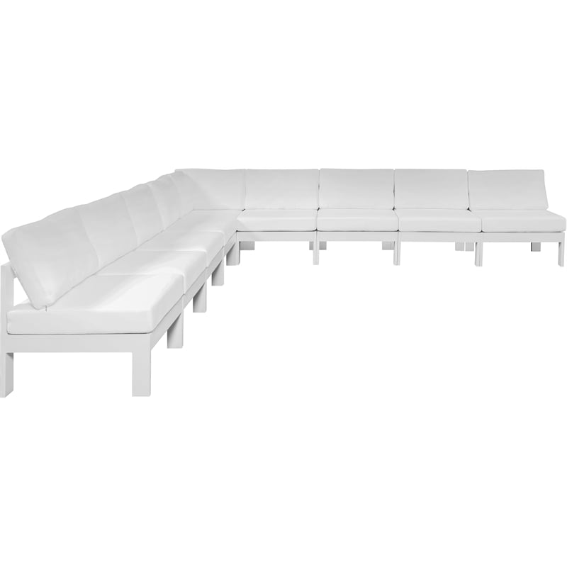 Meridian Furniture Nizuc White Outdoor Patio Modular Sectional