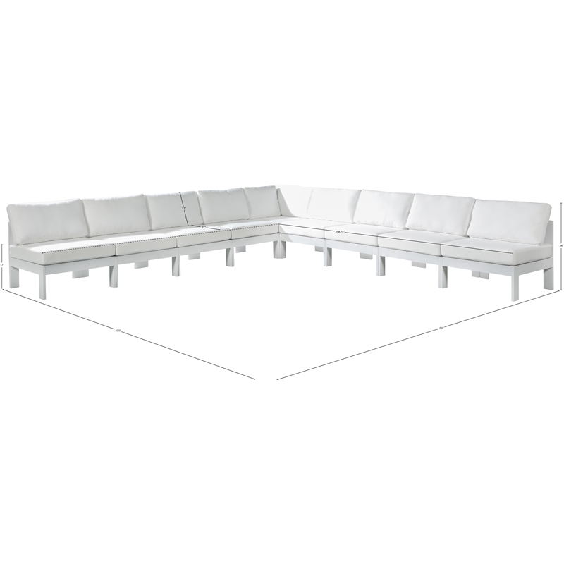 Meridian Furniture Nizuc White Outdoor Patio Modular Sectional