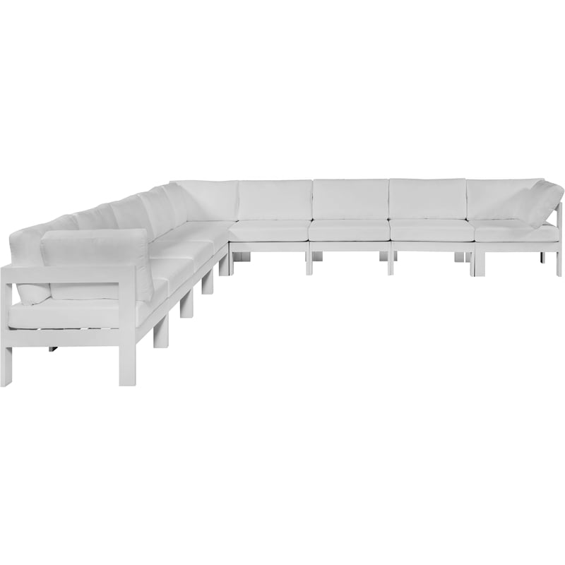 Meridian Furniture Nizuc White Outdoor Patio Modular Sectional