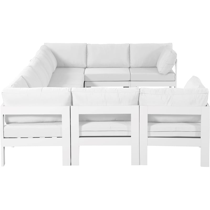 Meridian Furniture Nizuc White Outdoor Patio Modular Sectional