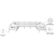 Meridian Furniture Nizuc White Outdoor Patio Modular Sectional