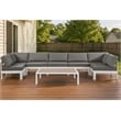 Meridian Furniture Nizuc Grey Outdoor Patio Modular Sectional