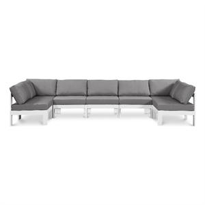 Meridian Furniture Nizuc Grey Outdoor Patio Modular Sectional