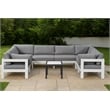 Meridian Furniture Nizuc Grey Outdoor Patio Modular Sectional