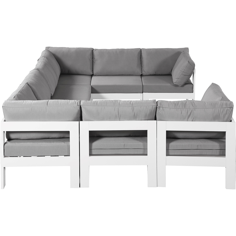 Meridian Furniture Nizuc Grey Outdoor Patio Modular Sectional