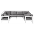 Meridian Furniture Nizuc Grey Outdoor Patio Modular Sectional
