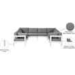 Meridian Furniture Nizuc Grey Outdoor Patio Modular Sectional