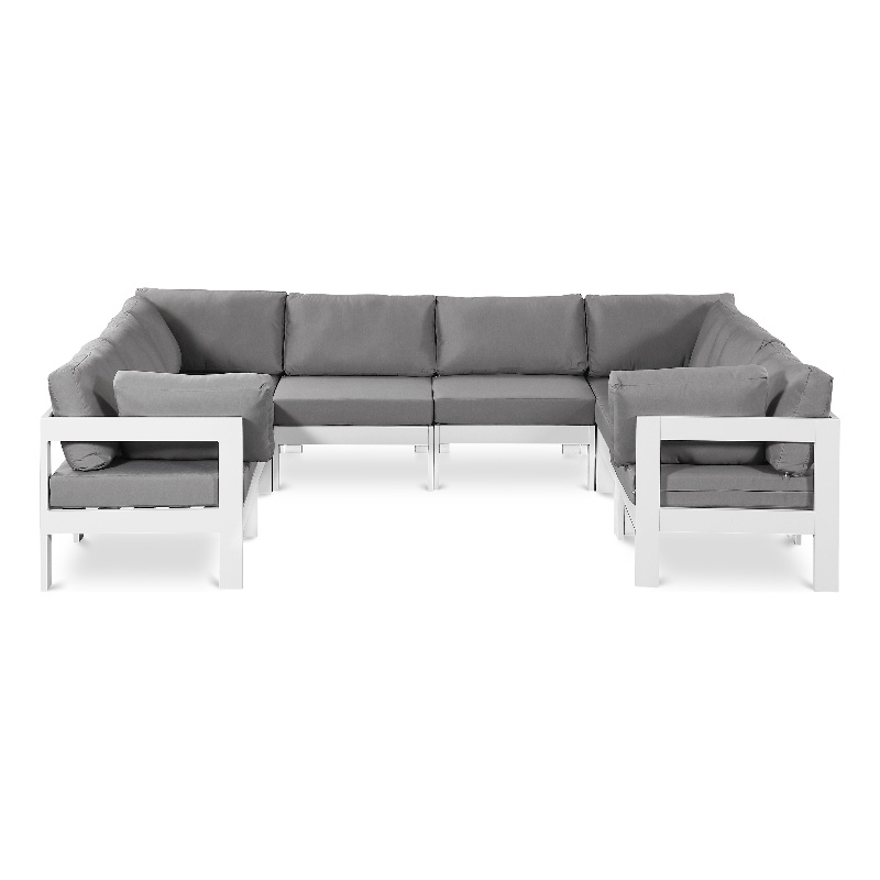Meridian Furniture Nizuc Grey Outdoor Patio Modular Sectional