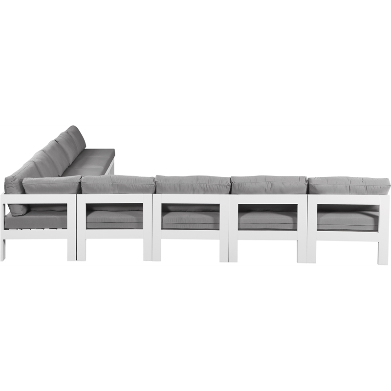 Meridian Furniture Nizuc Grey Outdoor Patio Modular Sectional